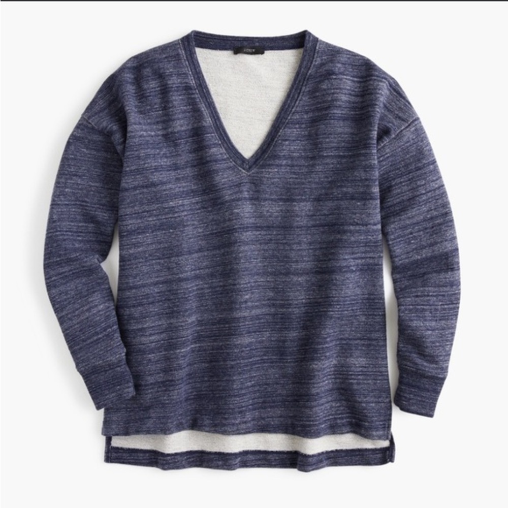 J. Crew Relaxed Heathered V Neck Sweatshirt